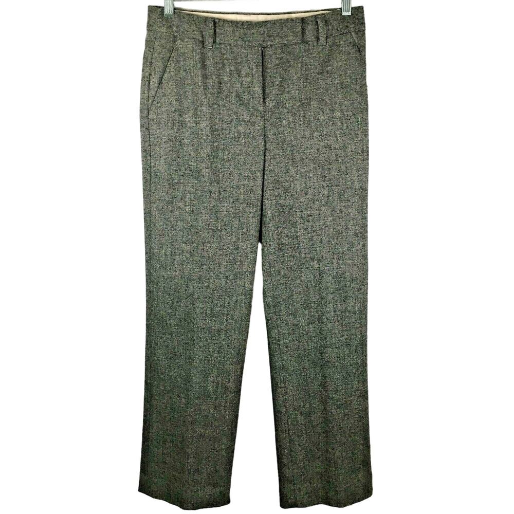 Saks Fifth Avenue Pants Womens Sz 8 Black Wool Stretch Dress Straight Leg Lined